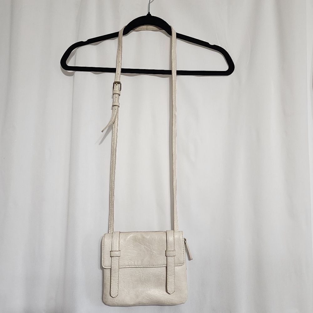 Antik Kraft white leather crossbody